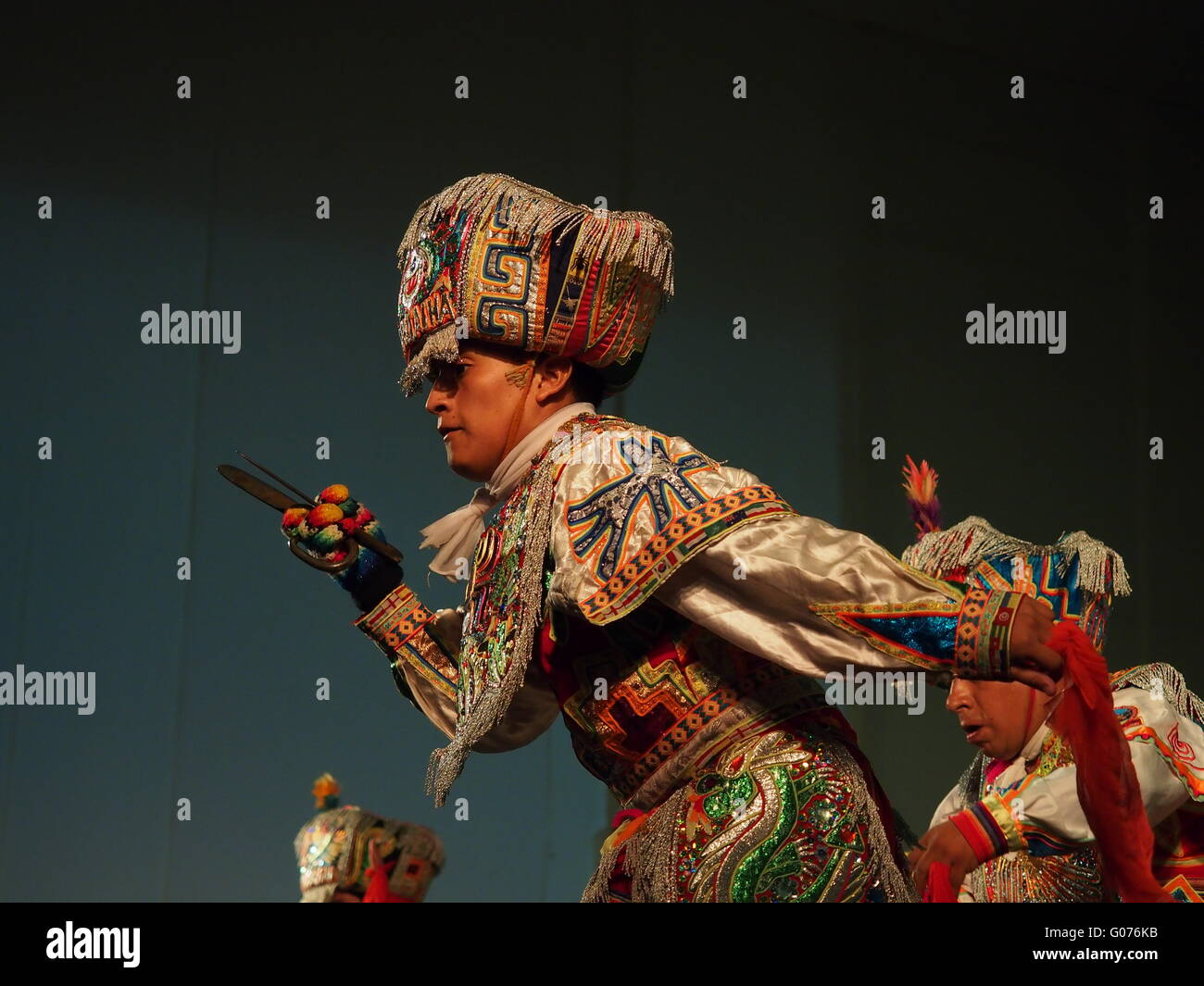 Lima, scissors dancers, an ancient acrobatic dance of the Peruvian