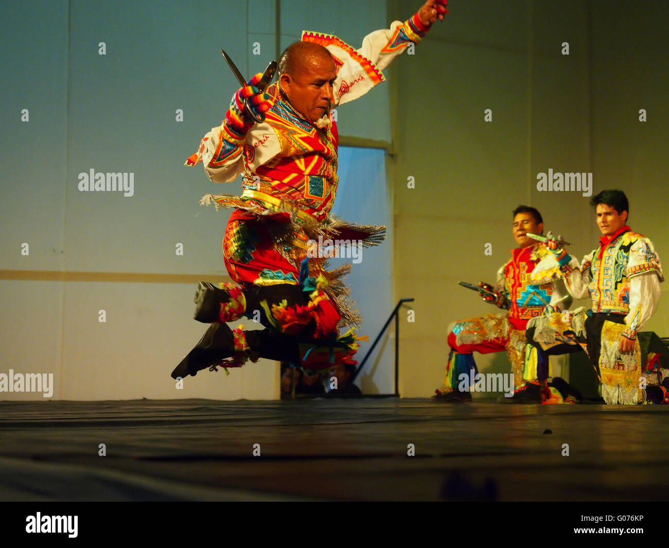 Lima, scissors dancers, an ancient acrobatic dance of the Peruvian