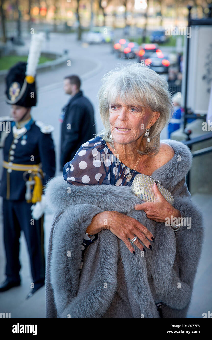 Stockholm, Sweden. 29th Apr, 2016. Princess Birgitta of Sweden arrives at the Nordic museum for the concert by the Royal Swedish Opera and Stockholm Concert on the occasion of the 70th birthday of the Swedish King Carl Gustaf in Stockholm, Sweden, 29 April 2016. Photo: Patrick van Katwijk/ POINT DE VUE OUT /dpa - NO WIRE SERVICE-/dpa/Alamy Live News Stock Photo