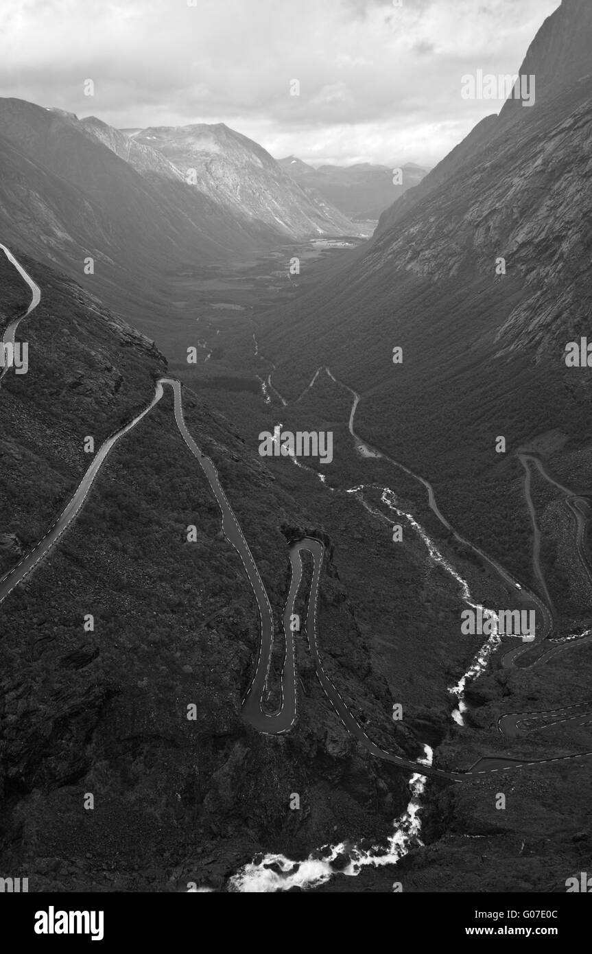 Trollstigen - troll ladder part of the Norwegian national road Stock Photo