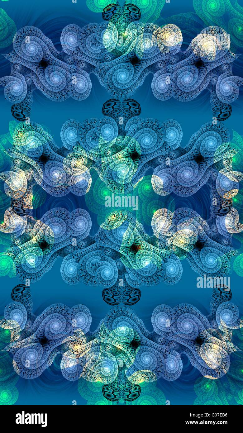 allover peacock color motif with dark blue background Stock Photo - Alamy