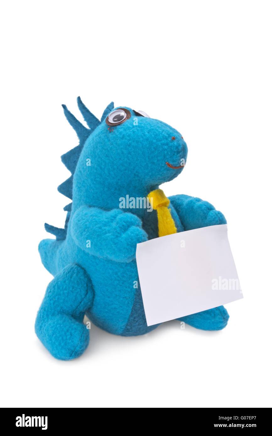 Children's soft toy it is isolated on the white Stock Photo