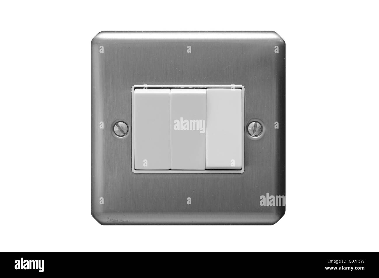 Light switch with three buttons Stock Photo
