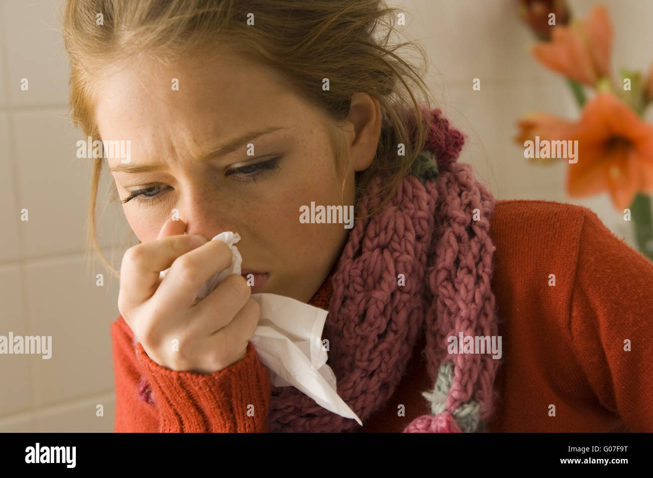 woman having a cold Stock Photo