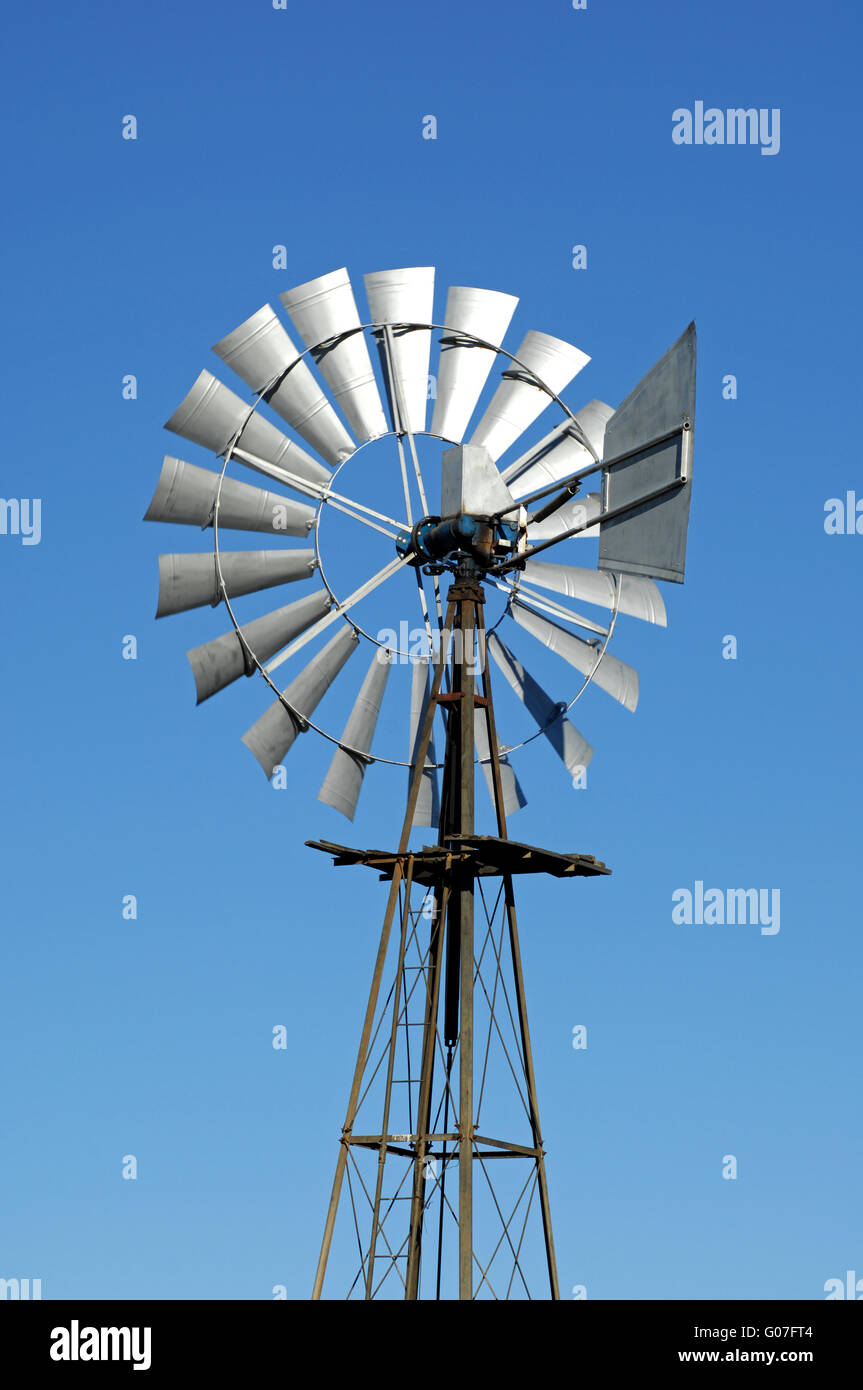 wind pump for pumping groundwater, South Africa Stock Photo