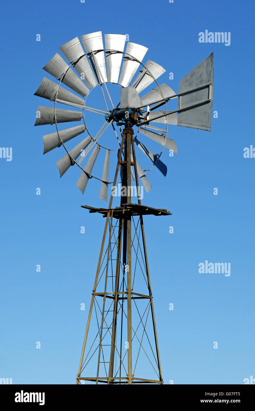 wind pump for pumping groundwater, South Africa Stock Photo