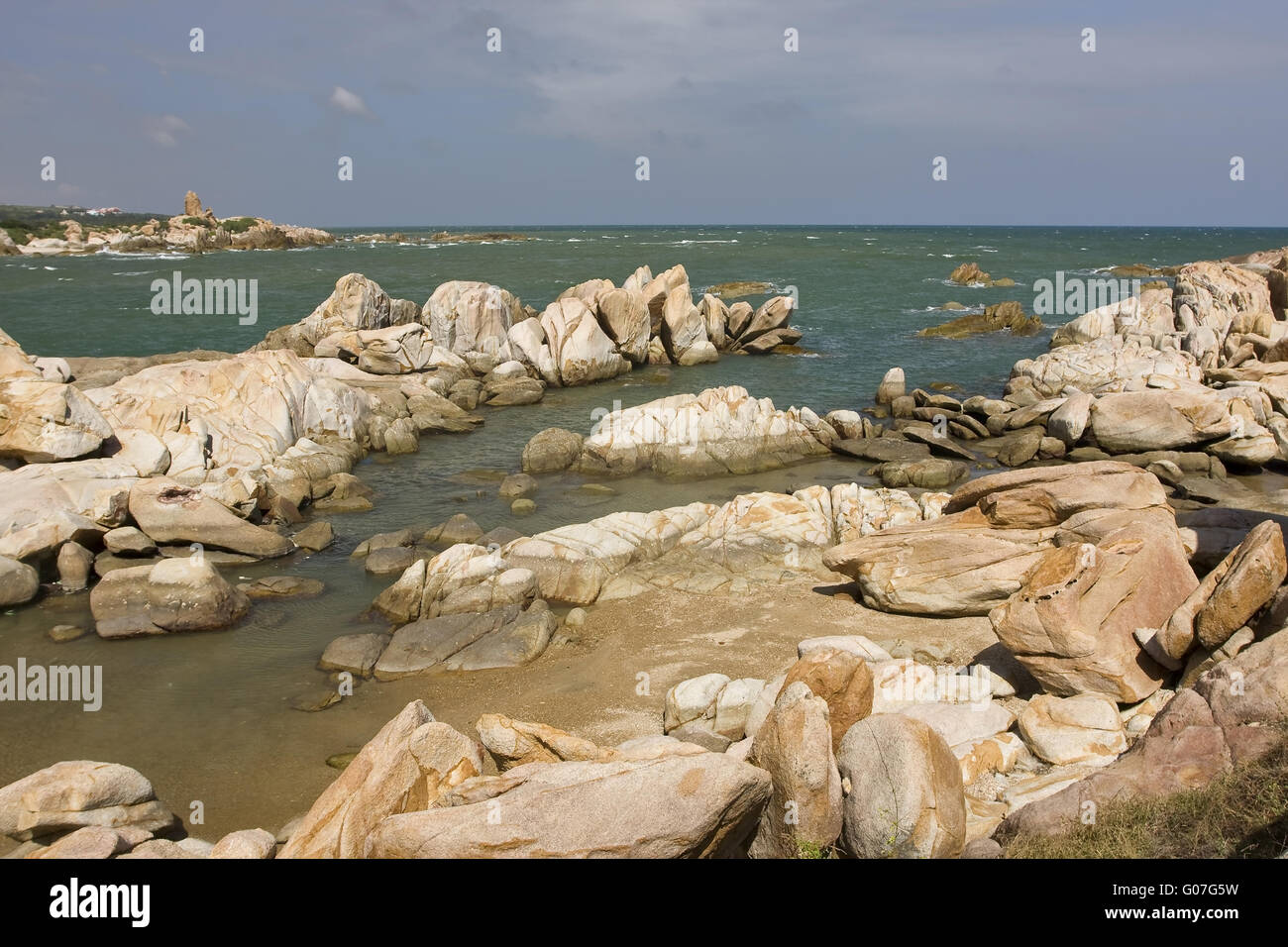 Rockformations on the coast at HaiDang,Ke Ka,Vietn Stock Photo