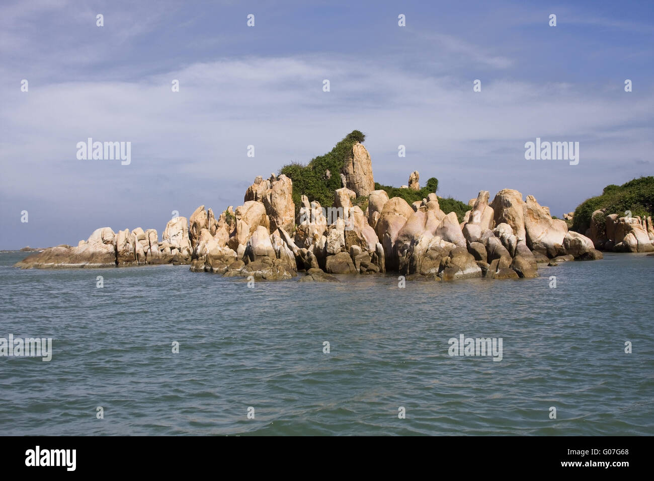 Rockformations on the coast at HaiDang,Ke Ka,Vietn Stock Photo