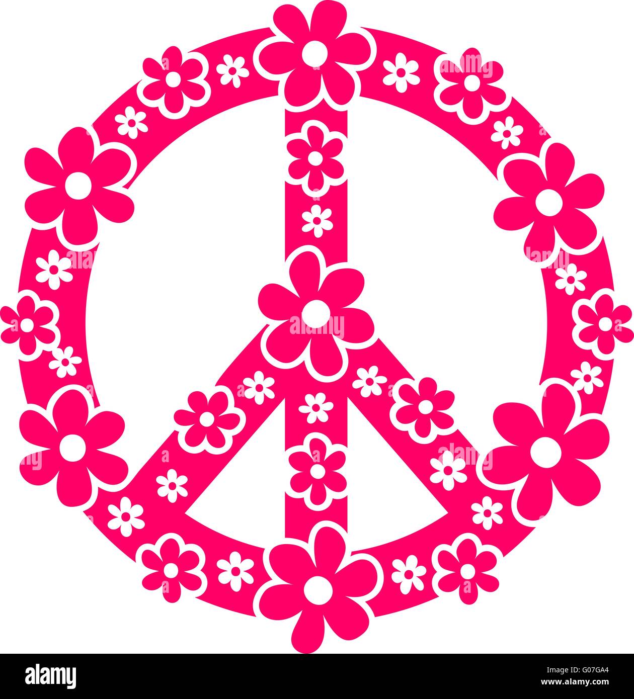 Peace sign - flower power Stock Photo