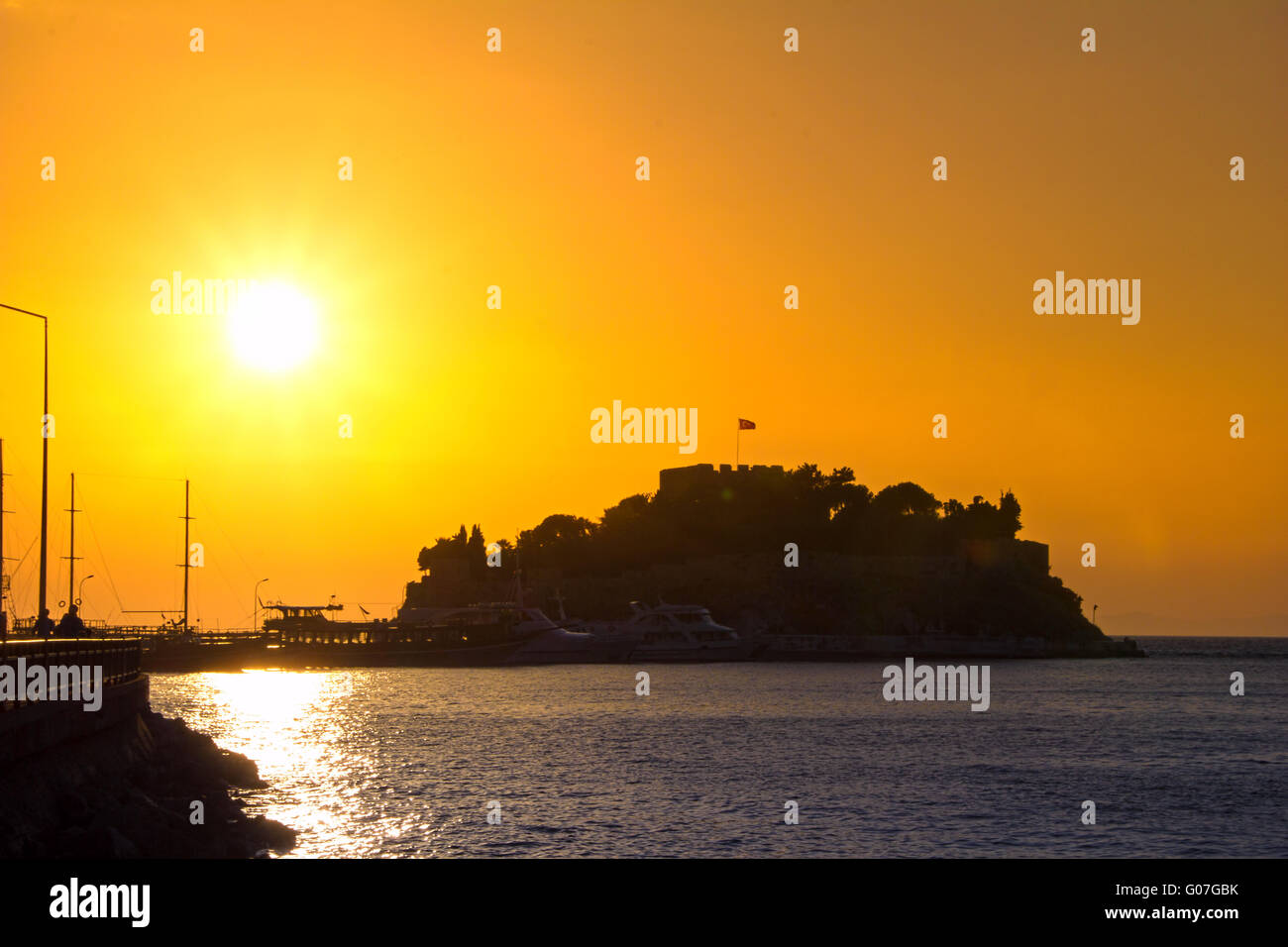 Turkey Kusadasi Sunset Stock Photo Alamy