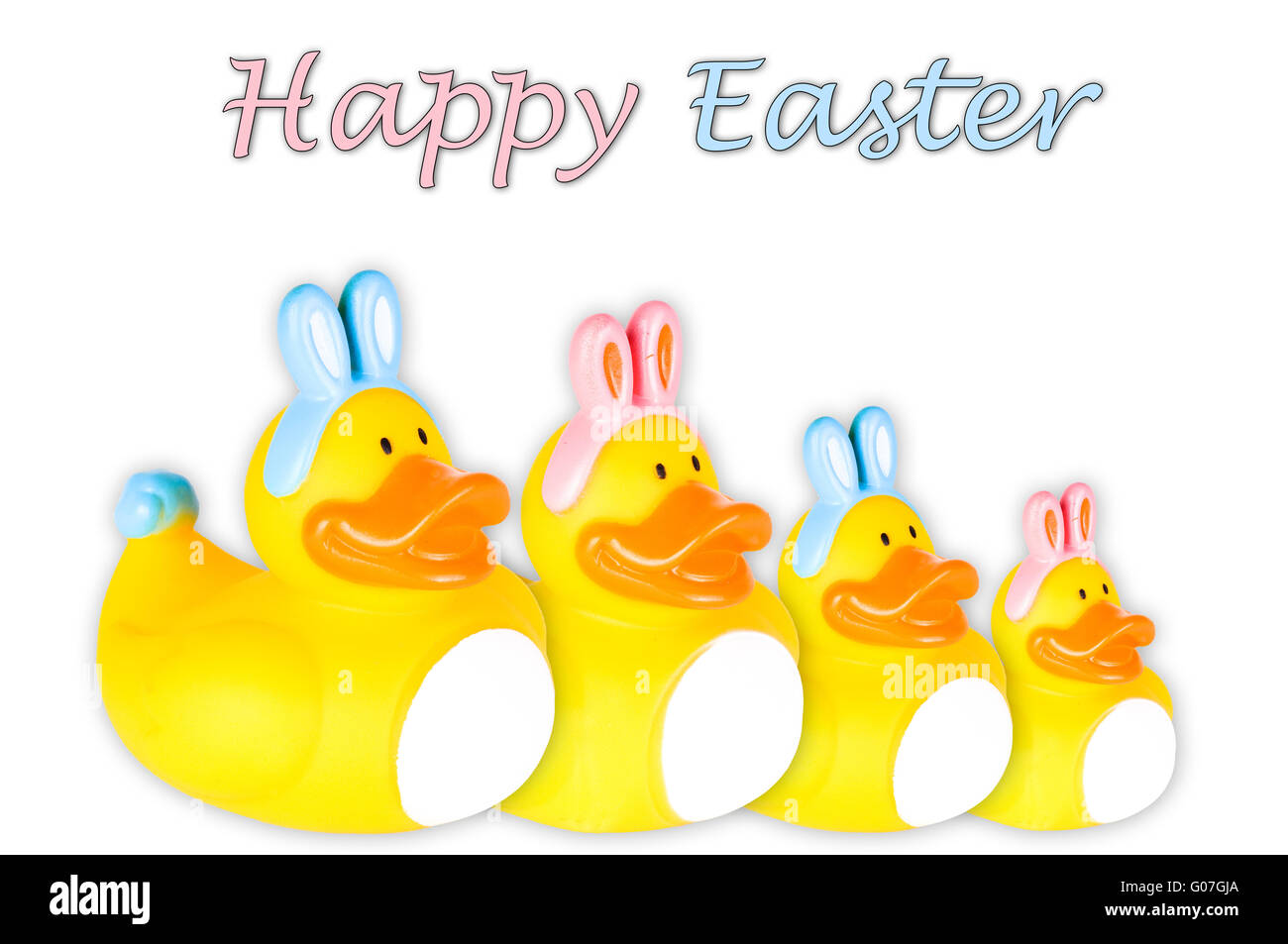 Rubber ducky family of Easter bunnies Stock Photo - Alamy