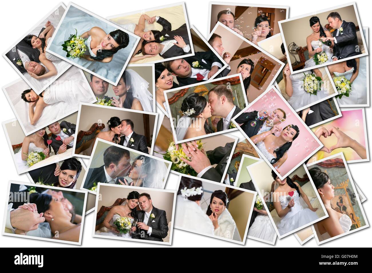 Wedding theme collage composed of different images Stock Photo - Alamy