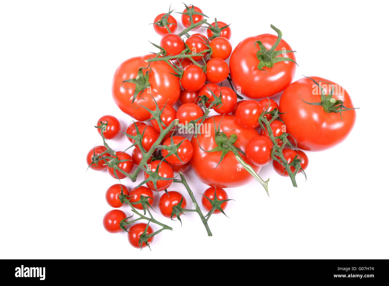 Several red, ripe tomatoes. Stock Photo