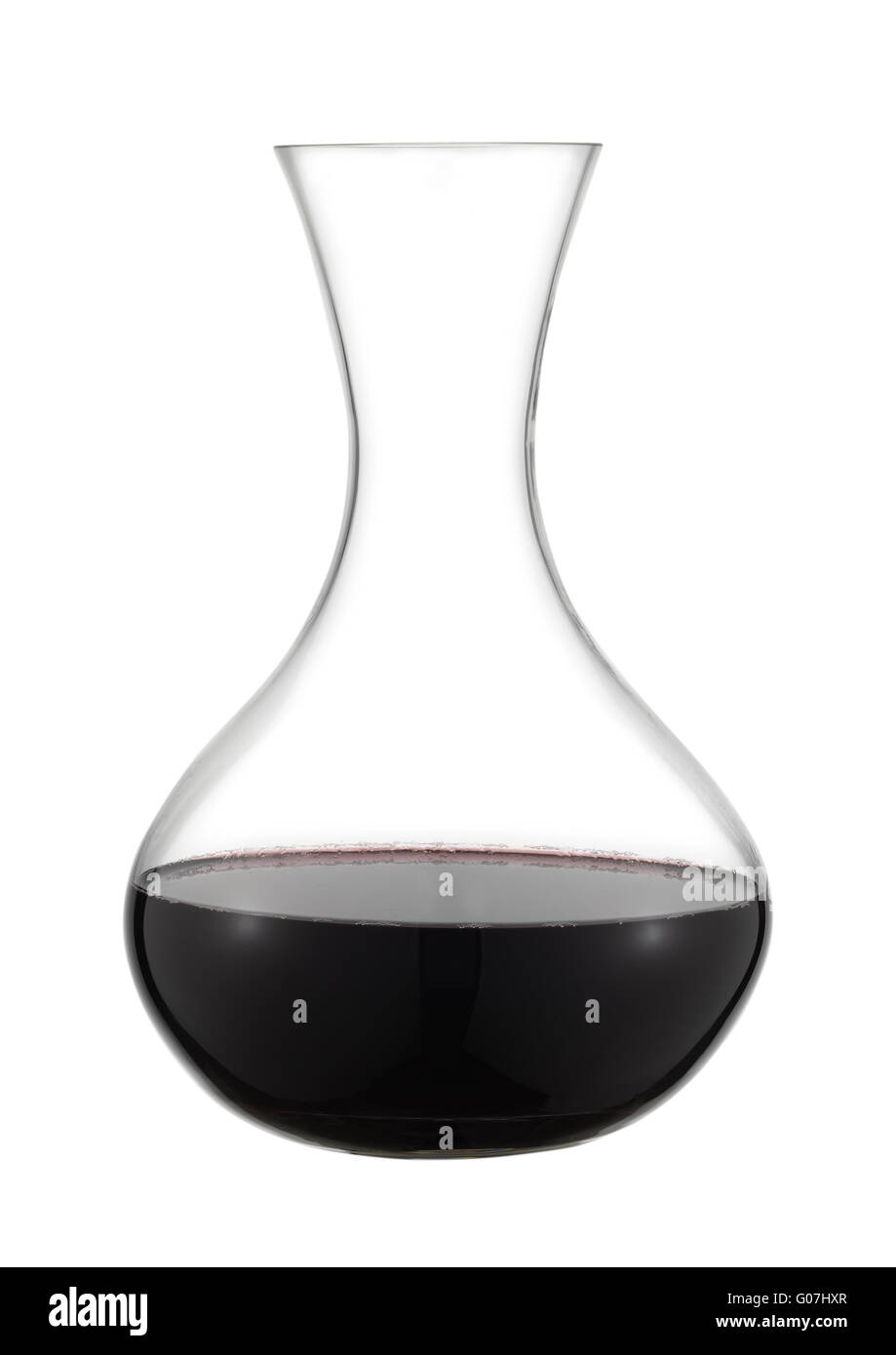 Wine decanter with red wine Stock Photo