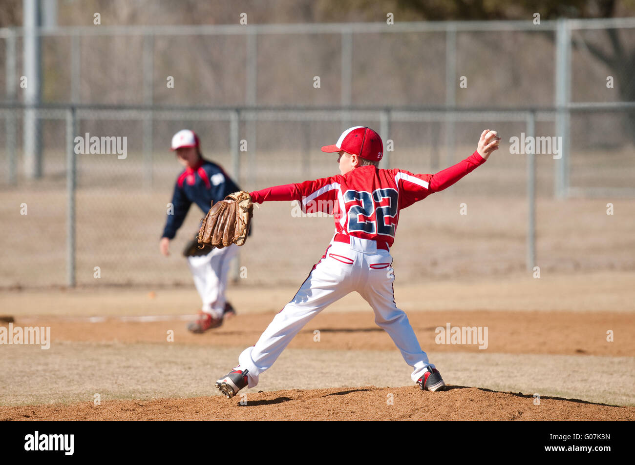 Little league pitcher Stock Photo Alamy