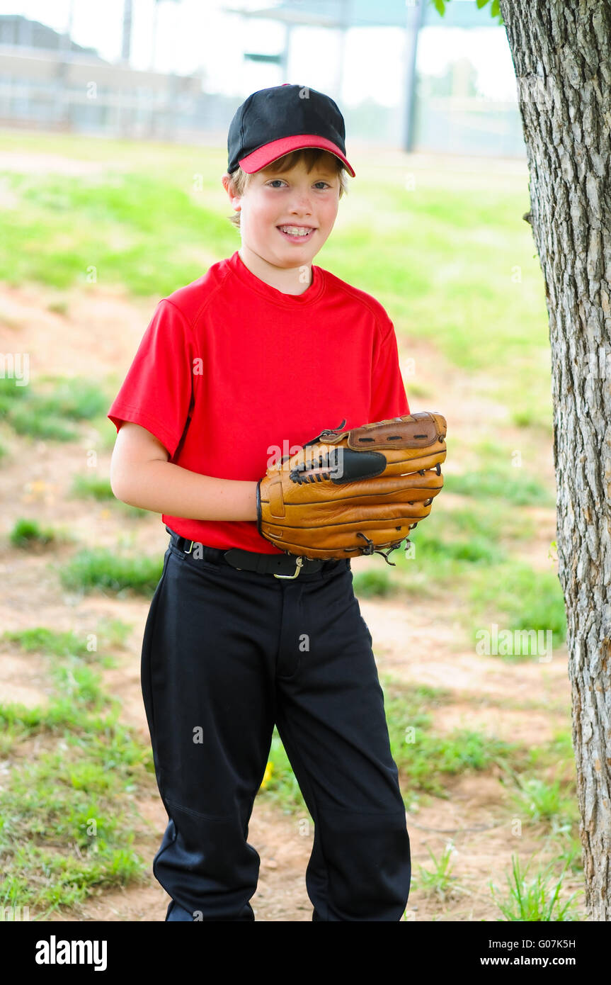 Youth baseball player portrait Stock Photo