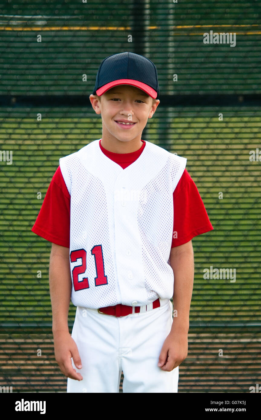 Youth baseball player portrait Stock Photo