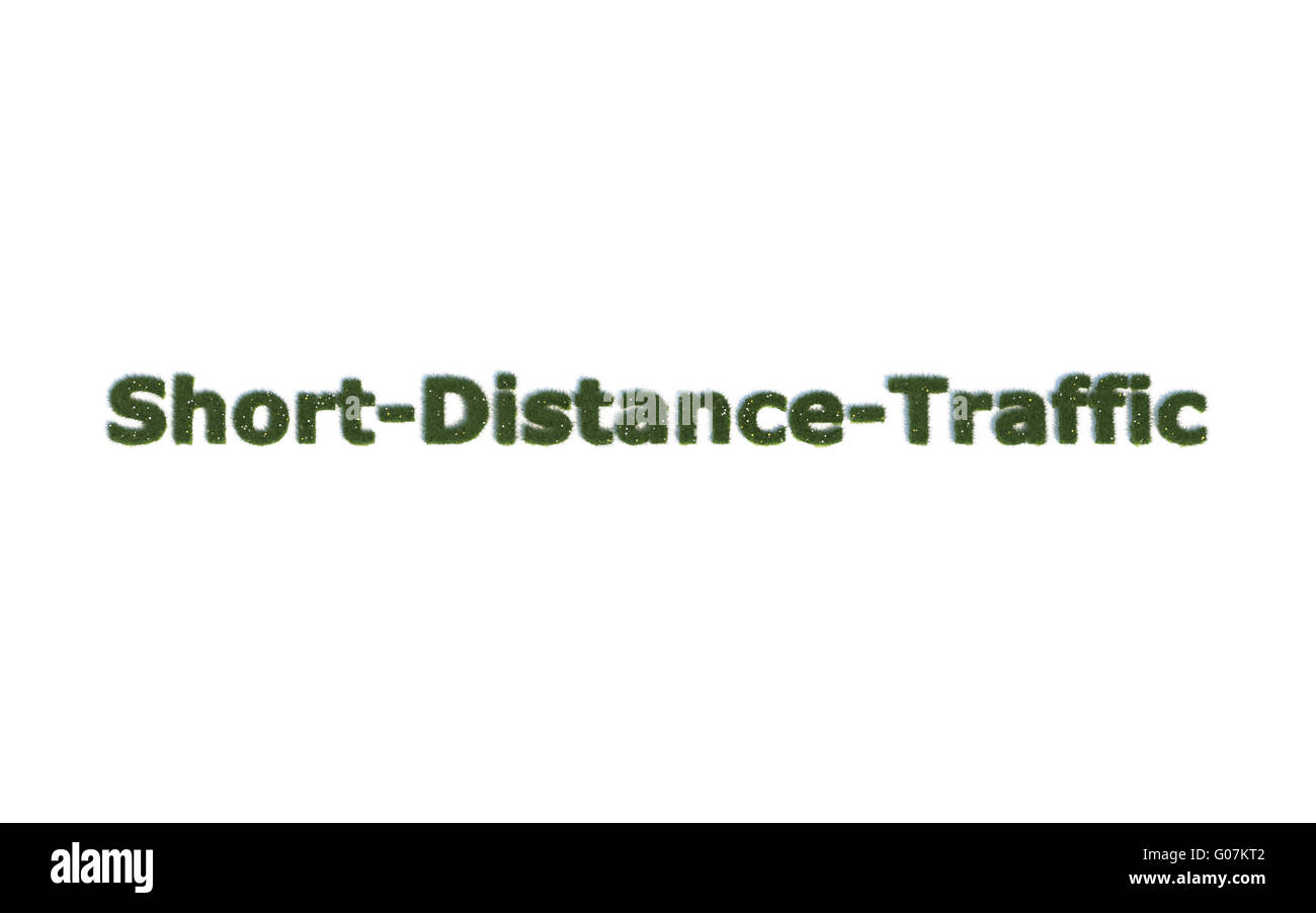 Short-Distance-Traffic: Series Fonts out of realistic grass Language E Stock Photo