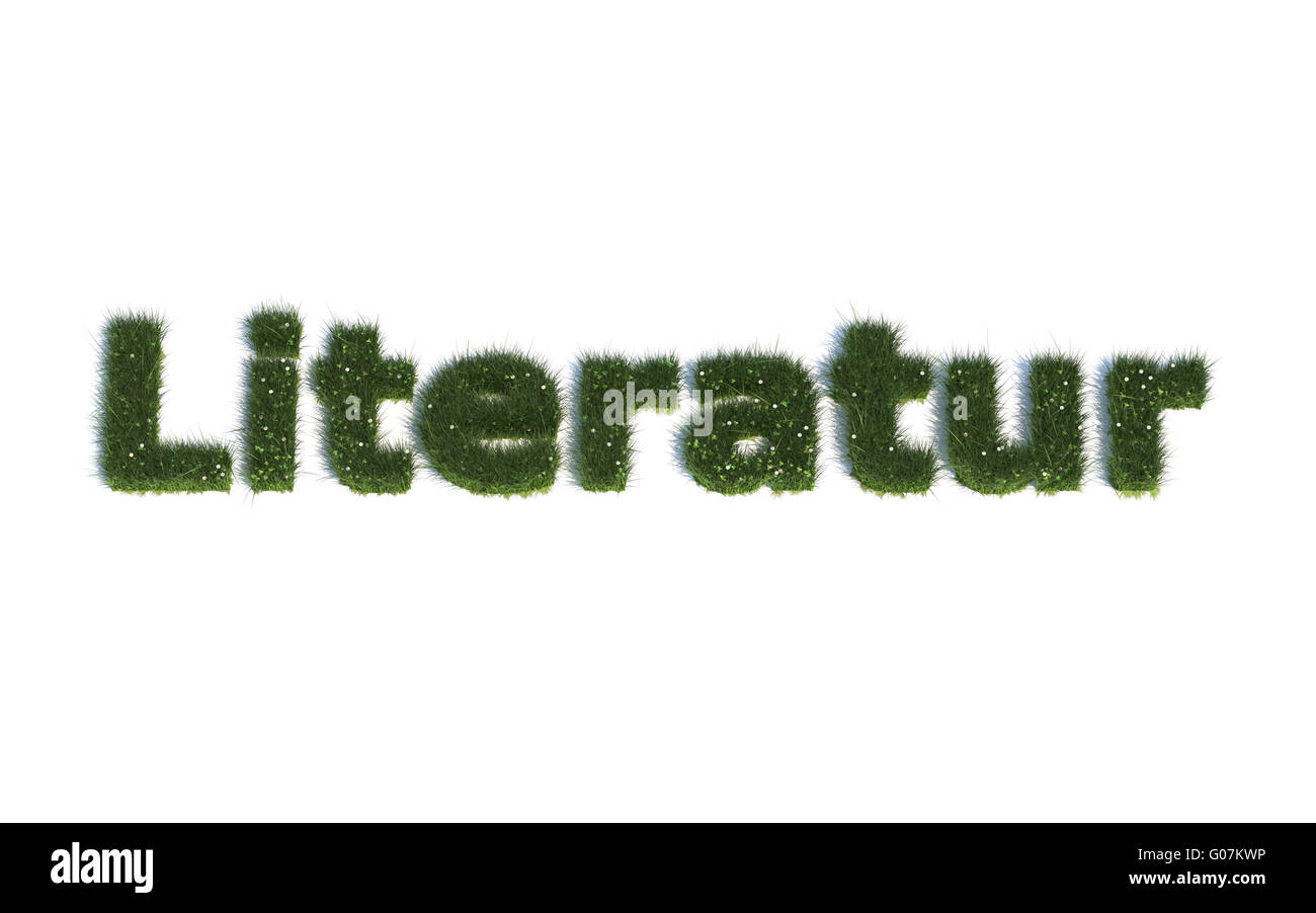 Literature: Series Fonts out of realistic grass Language G (Literatur) Stock Photo
