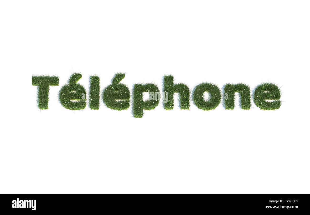 Telephone: Series Fonts out of realistic grass Language FR (Téléphone ...
