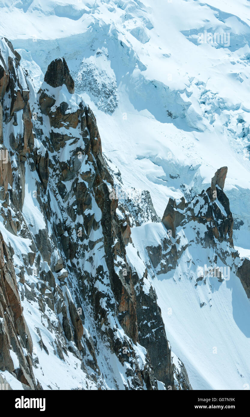 Mont Blanc mountain massif (view from Aiguille du Midi Mount, France ...