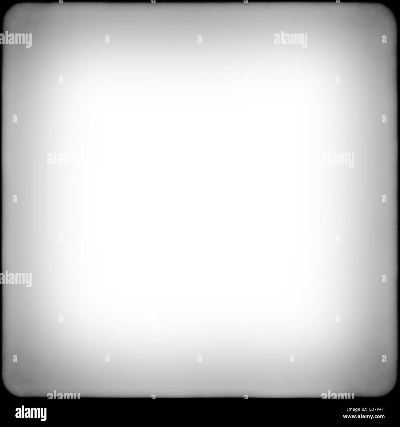 Square black and white film frame with vignetting Stock Photo