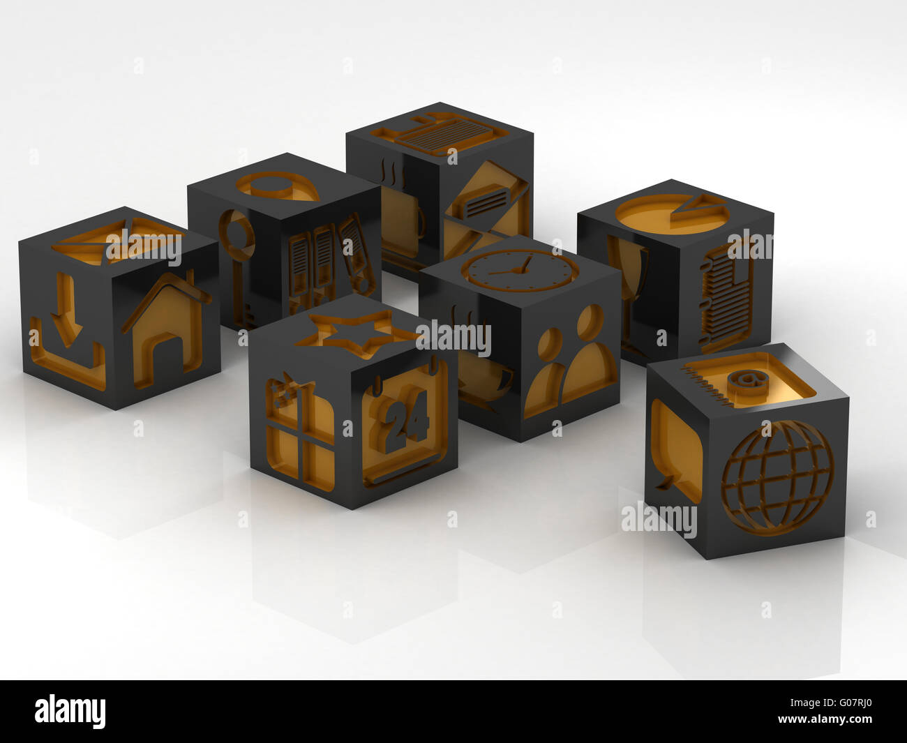 icons assembling from blocks Stock Photo - Alamy