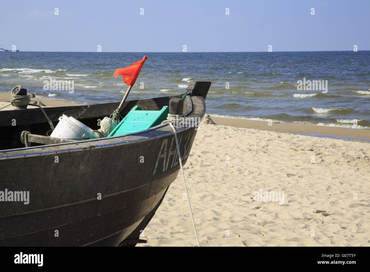 Fisching Boat on a Beach Stock Photo