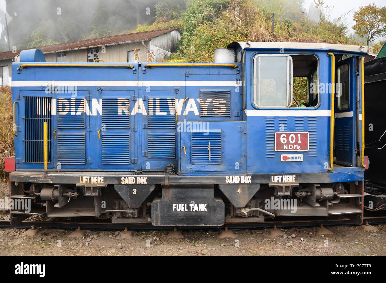 Side view of the NDM6 diesel locomotive of Darjeeling Himalayan Railway Stock Photo