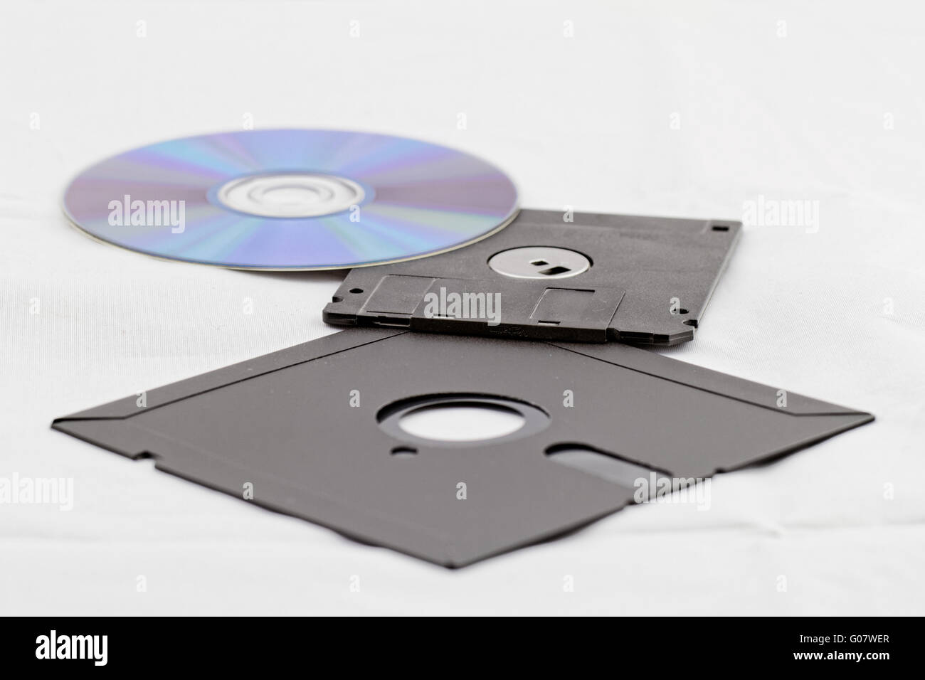 Old Fashion Floppy Disc and Compact Disc ( DVD Stock Photo Alamy