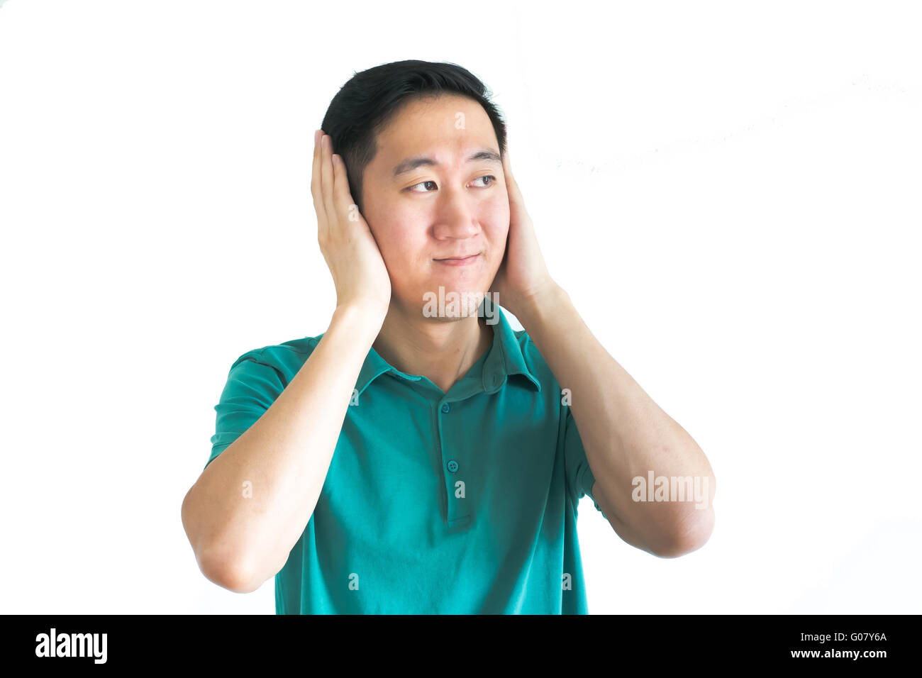 Stressed man covering his ears hires stock photography and images Alamy