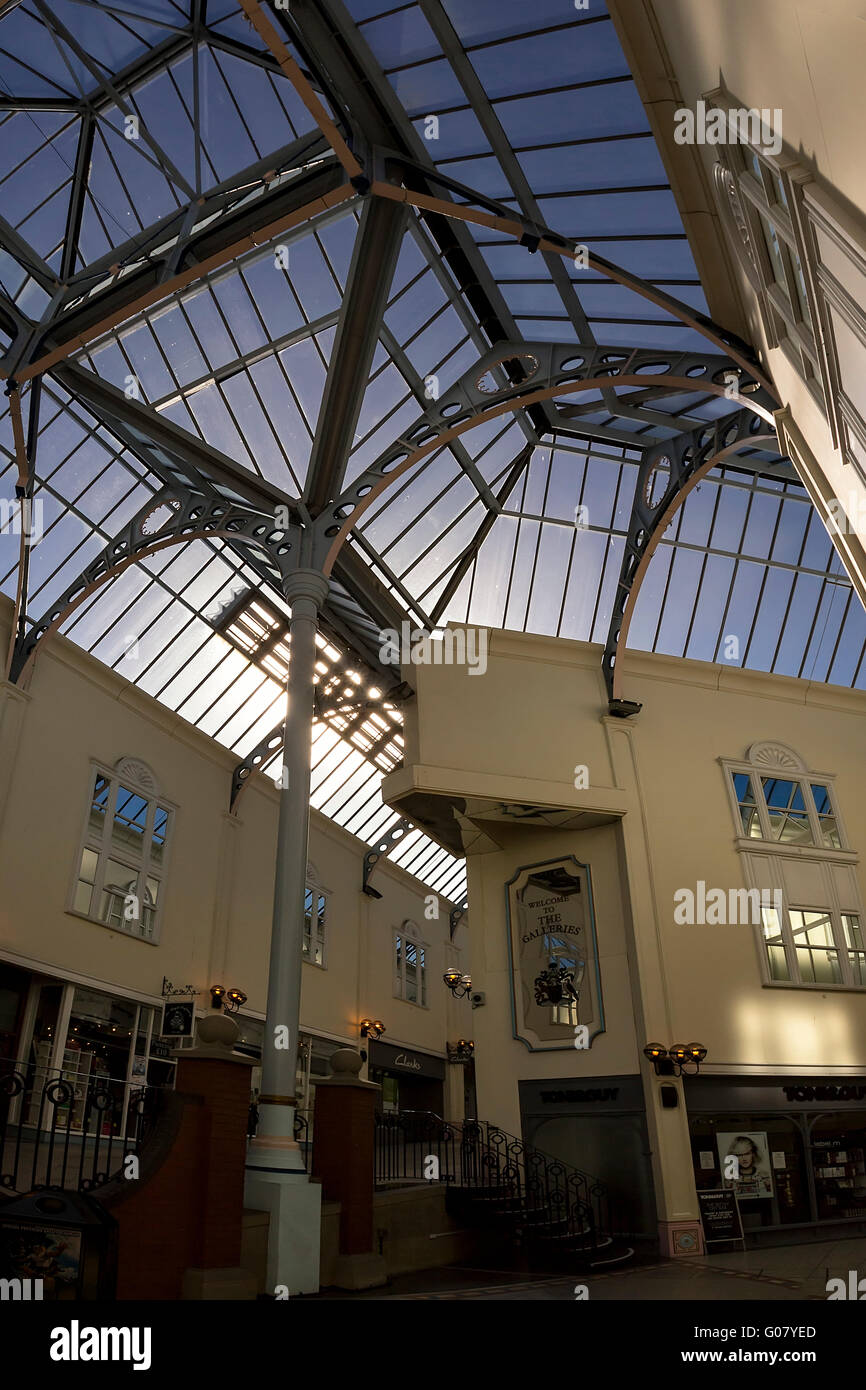 Part of the structure of the old indoor market in Wigan, England Stock