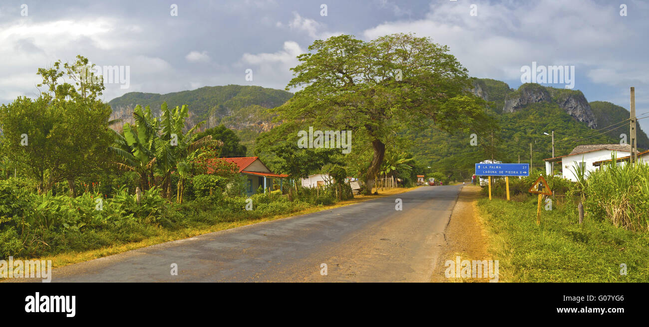 Panoramic view of the road to Cueva del Indio Stock Photo