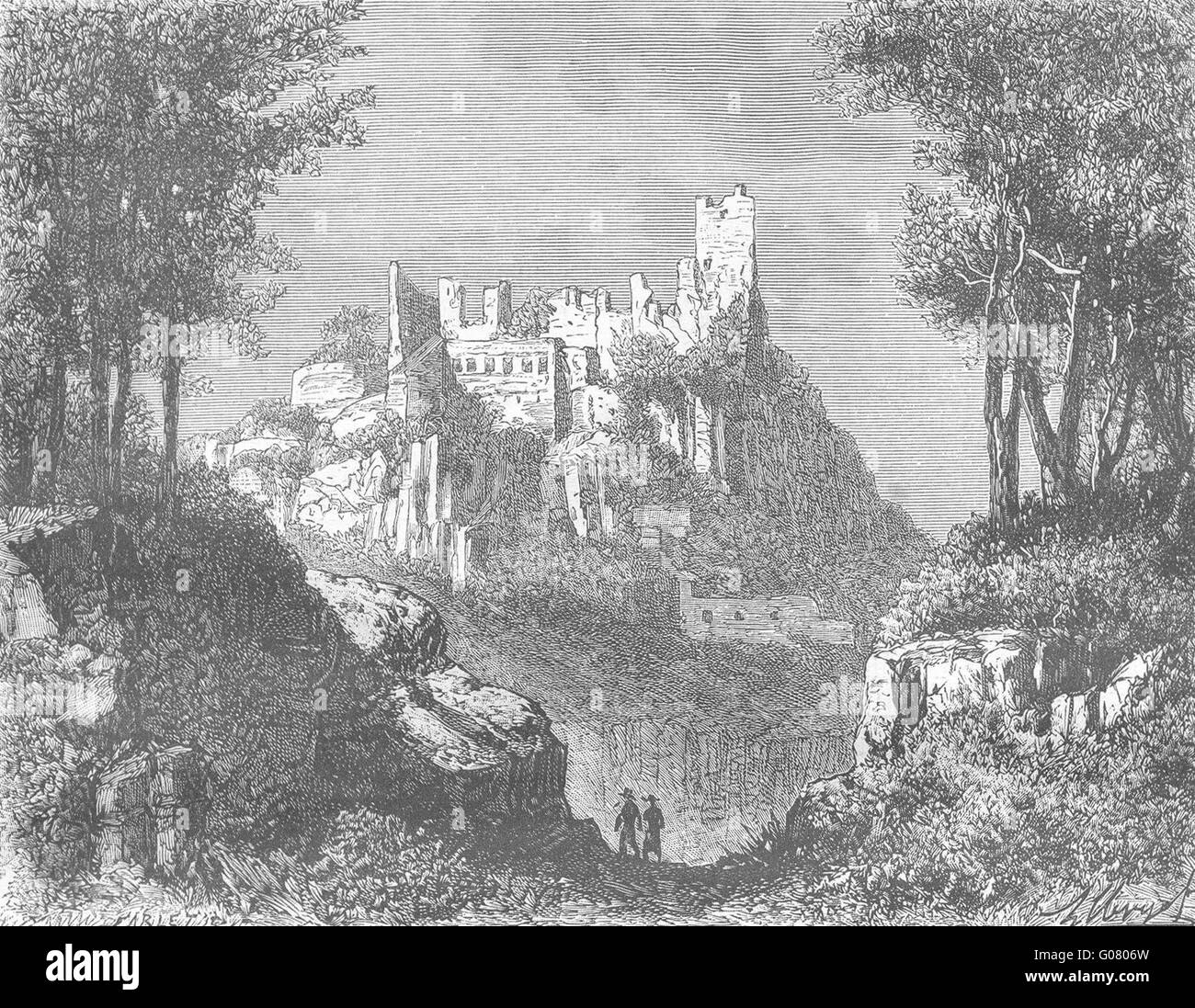 RIBEAUVILLÉ AlsaceLorraine Chateau StUhrich , antique print 1884 Stock Photo Alamy