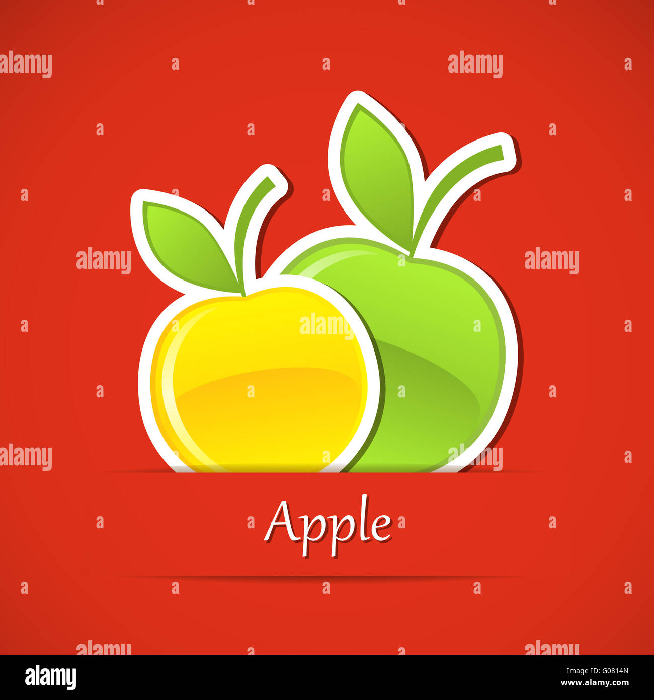 Premium Vector  Cute red apple fruit sticker digital illustration apple  vector