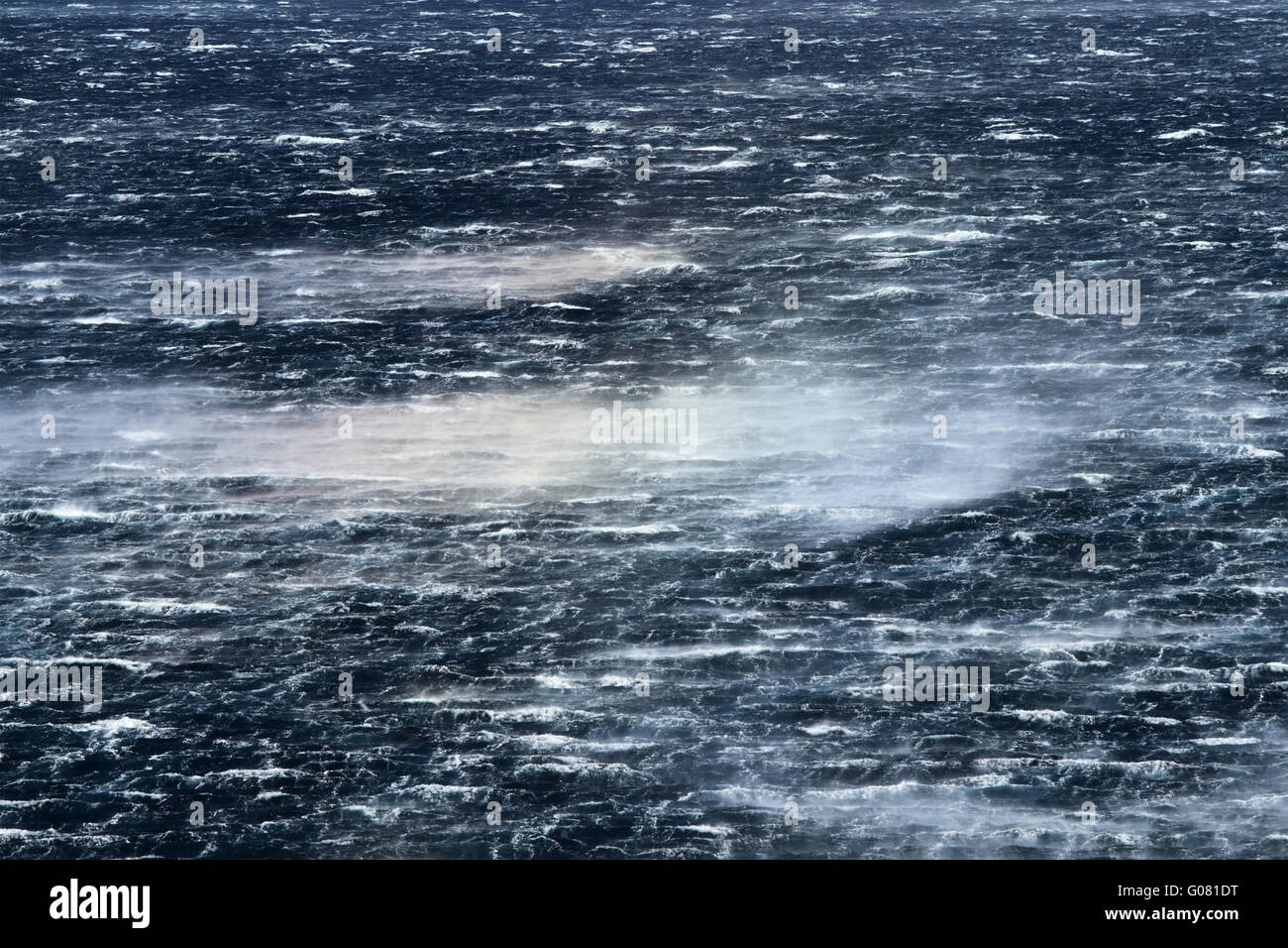 Raging sea with furious waves and fierce wind Stock Photo