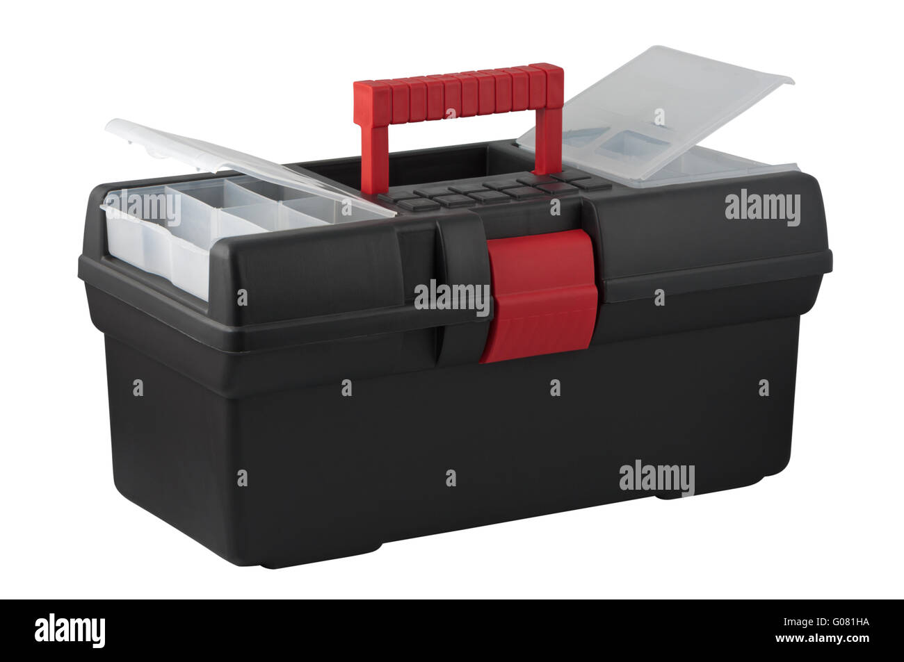 Tool box with compartments for small items in a cover. Stock Photo