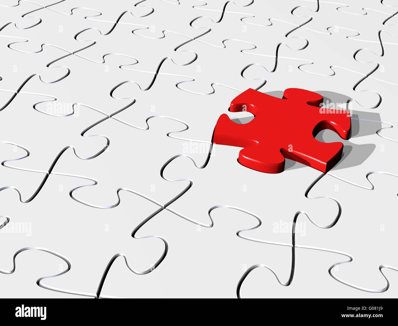 red puzzle Stock Photo