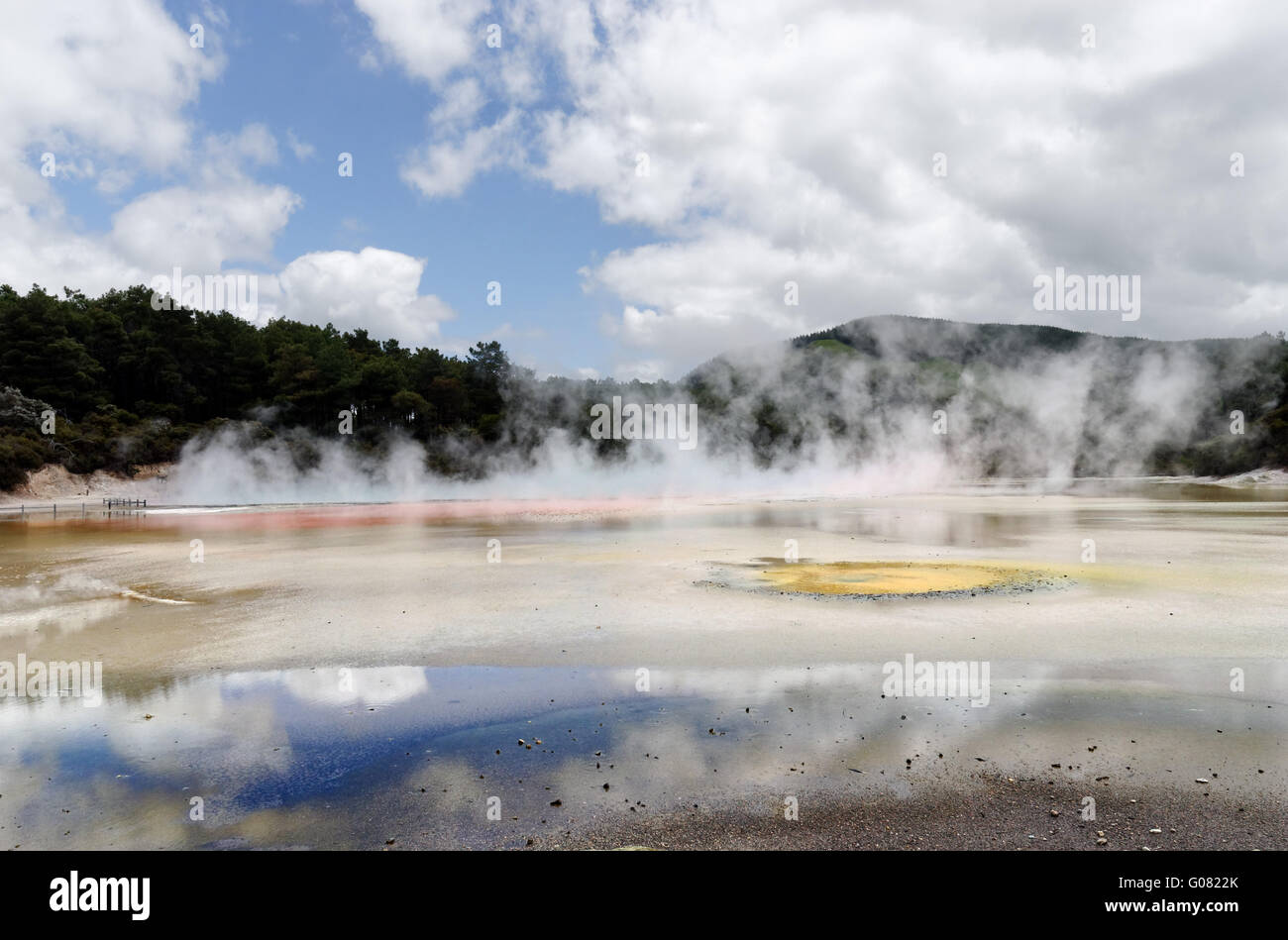 The Champagne Pool in Wai-o-Tapu geothermal park near Taupo, New Zealand Stock Photo