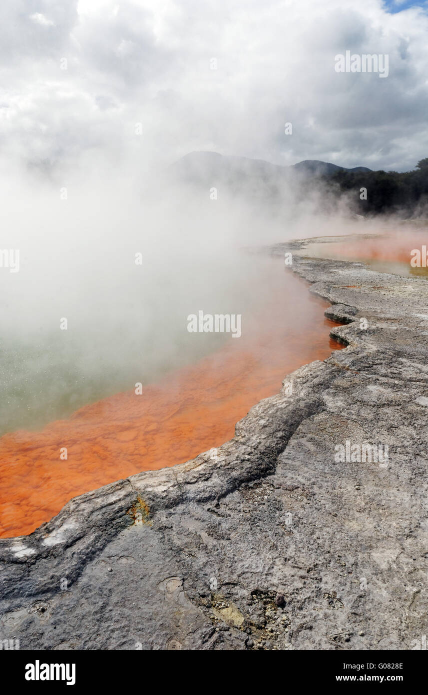 The Champagne Pool in Wai-o-Tapu geothermal park near Taupo, New Zealand Stock Photo