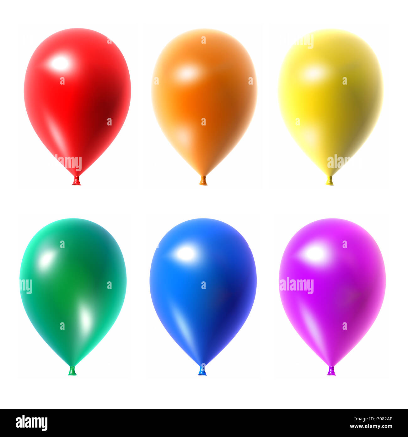 Colorful balloons set isolated on white background Stock Photo - Alamy