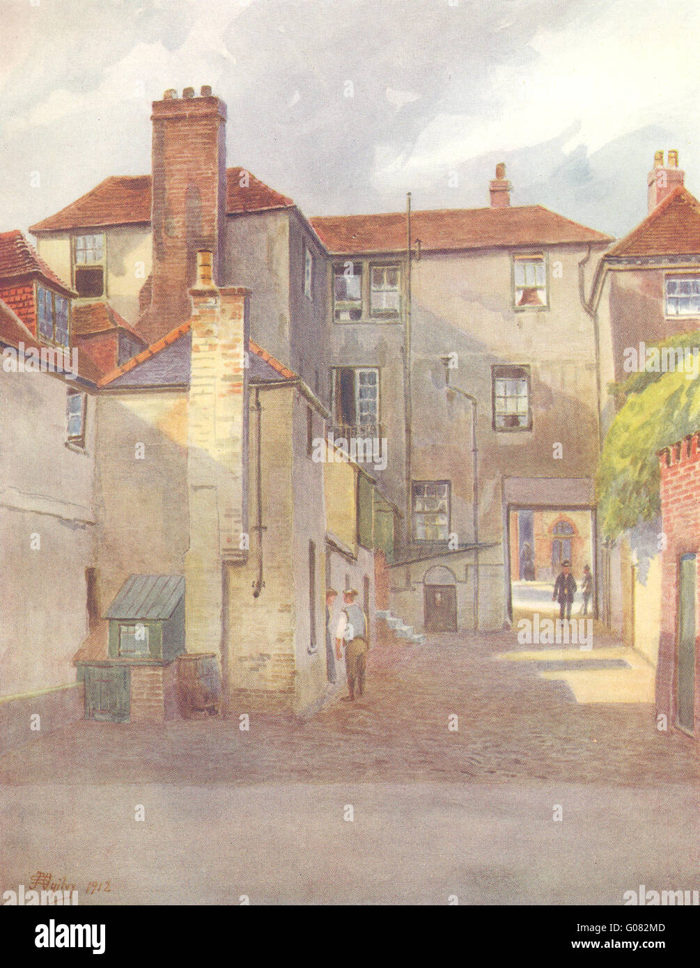 REIGATE: The 'Swan' Yard. Surrey, antique print 1914 Stock Photo