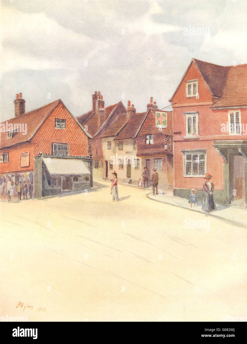 REIGATE: Slipshoe Street. Surrey, antique print 1914 Stock Photo