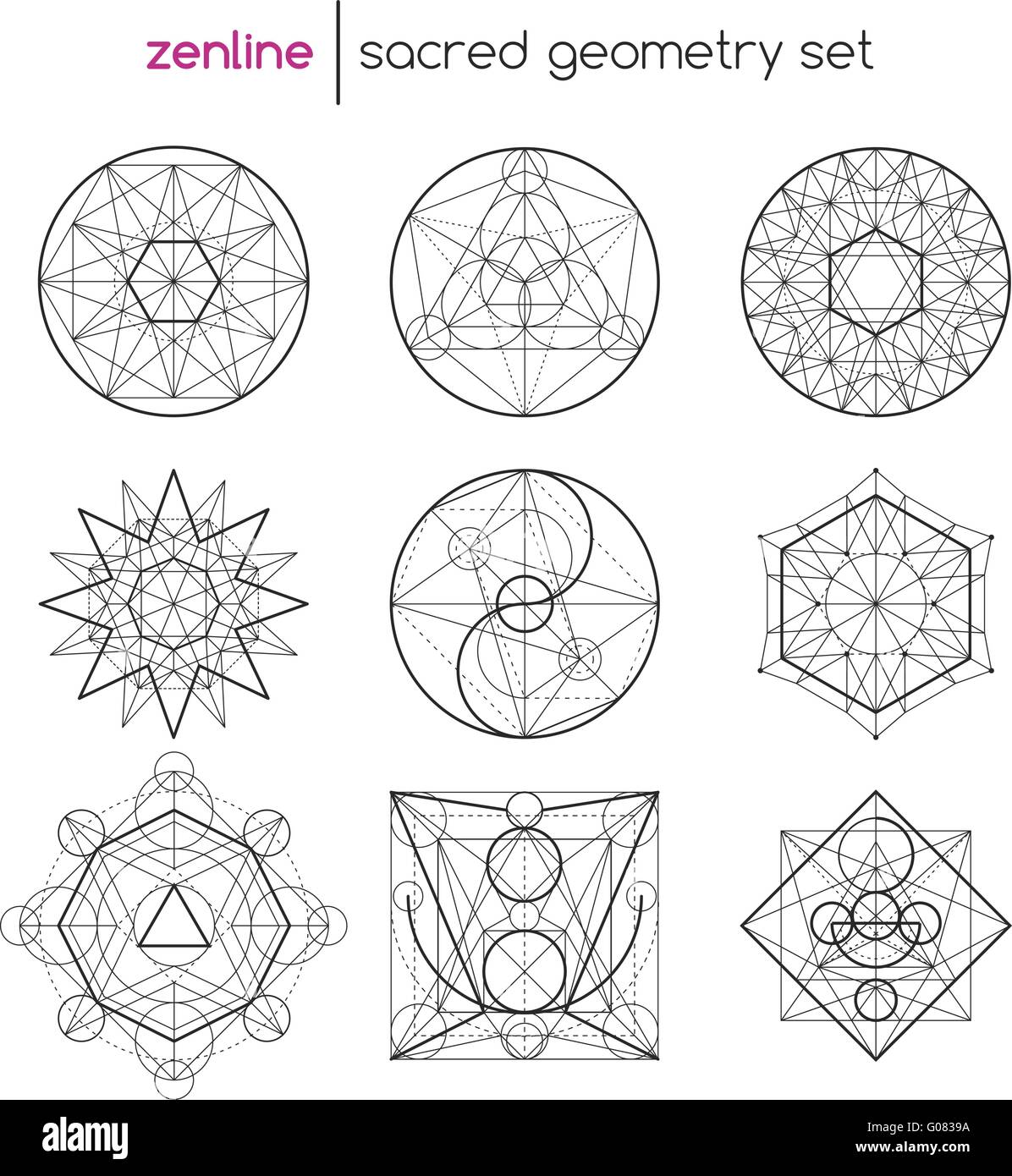 Sacred geometry set Stock Vector