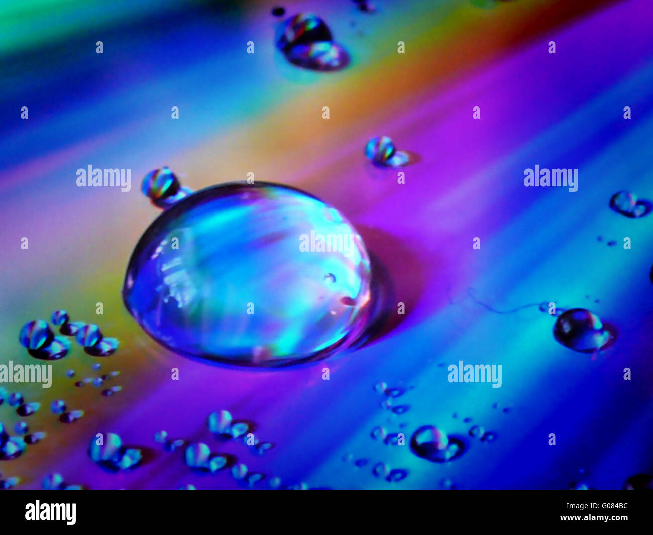 Colorful water drops Stock Photo - Alamy