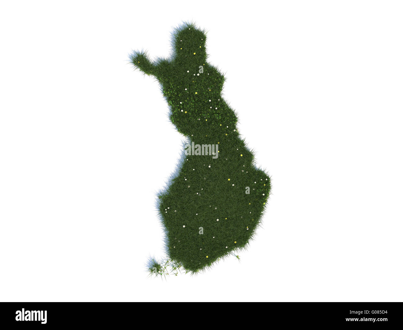 Map of Finland Series Countries out of realistic Grass Stock Photo