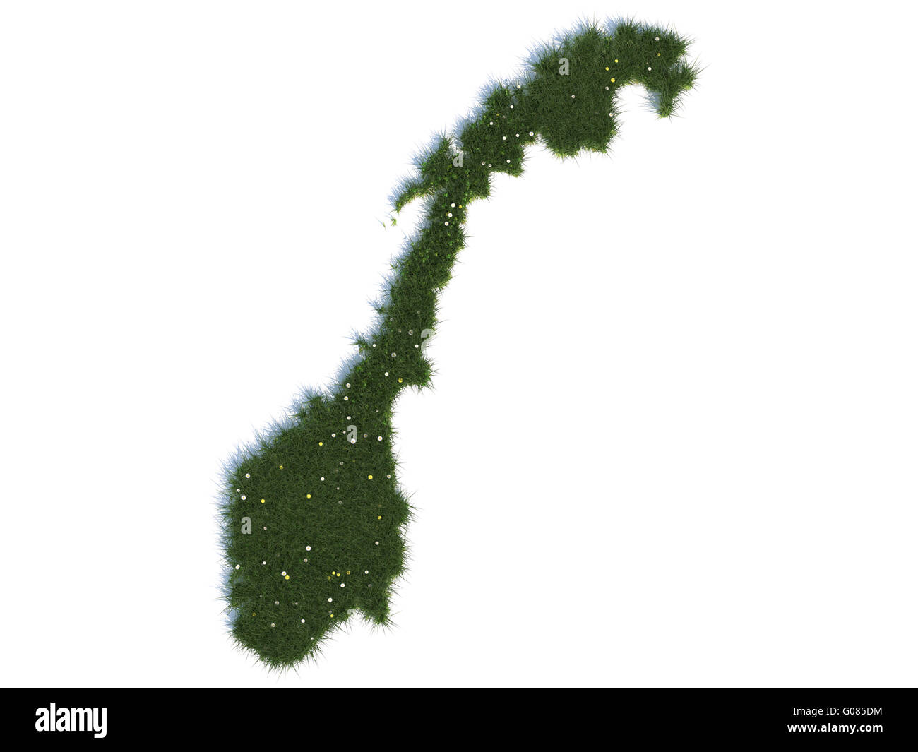 Map of Norway Series Countries out of realistic Grass Stock Photo