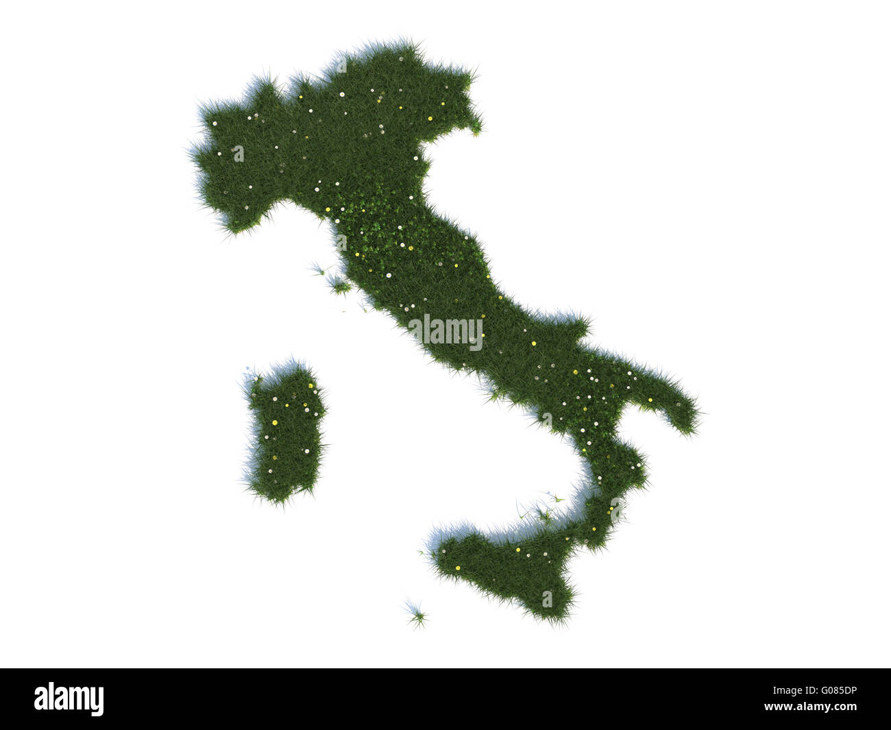 Map of Italy Series Countries out of realistic Grass Stock Photo