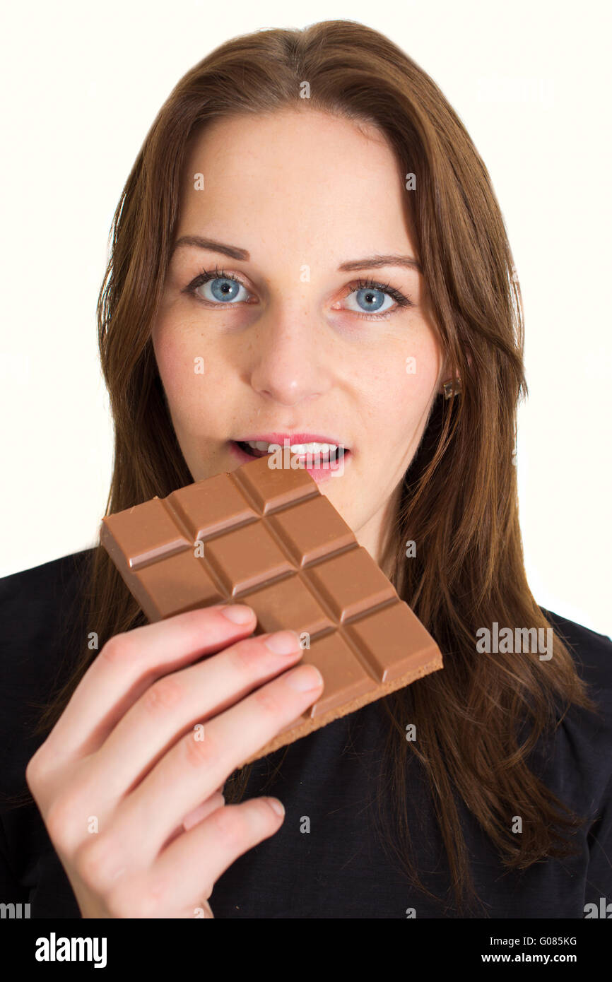 Woman eating milk chocolate hires stock photography and images Alamy