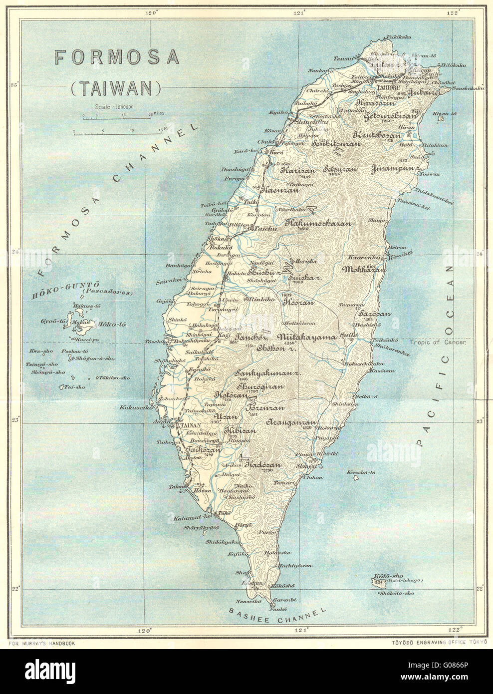 TAIWAN Formosa Taiwan, 1907 antique map Stock Photo Alamy